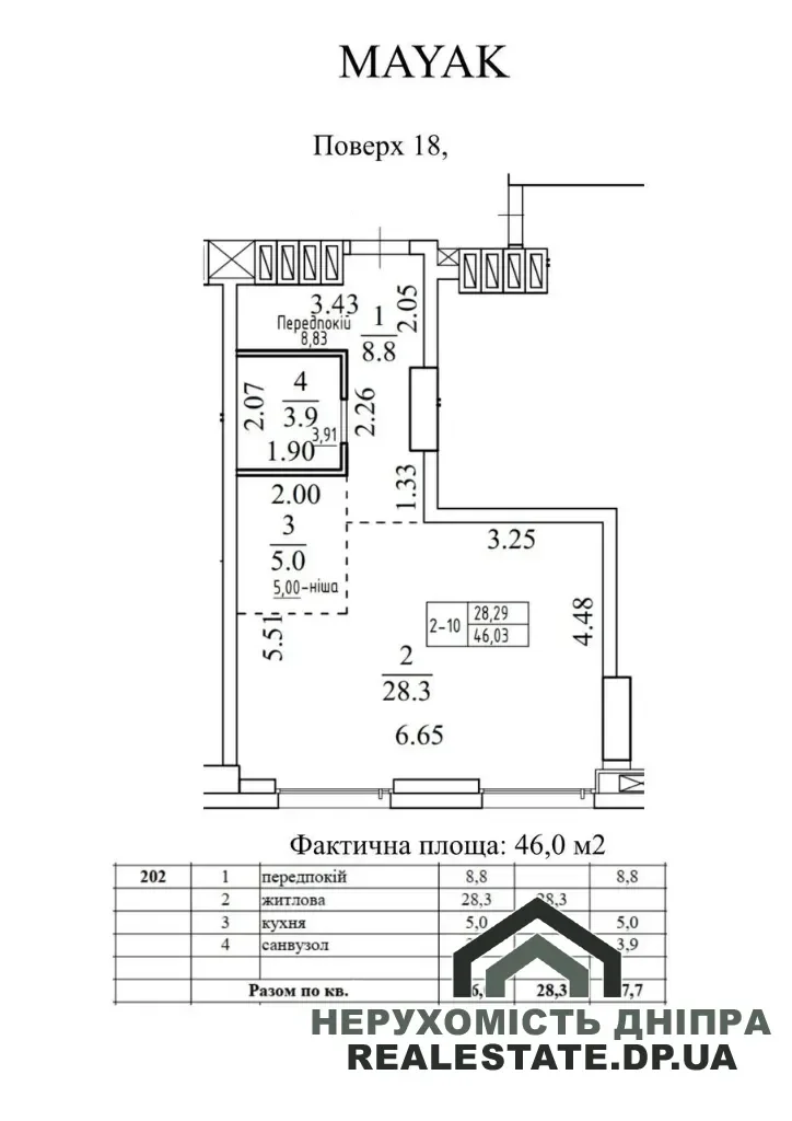 Продам 2к квартиру 46 м² ЖК Маяк ЖК MAYAK Центр Січеславська Набережна вул. 53 · 3