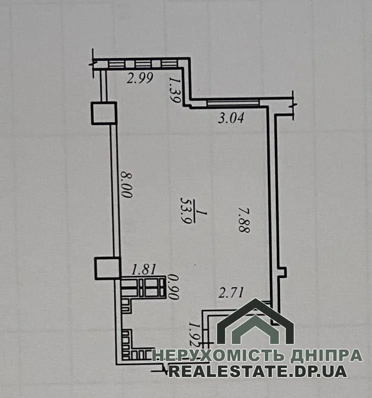 Продам 2к 53.9 м² ЖК Баку Дом 2, Секция 1 · 1
