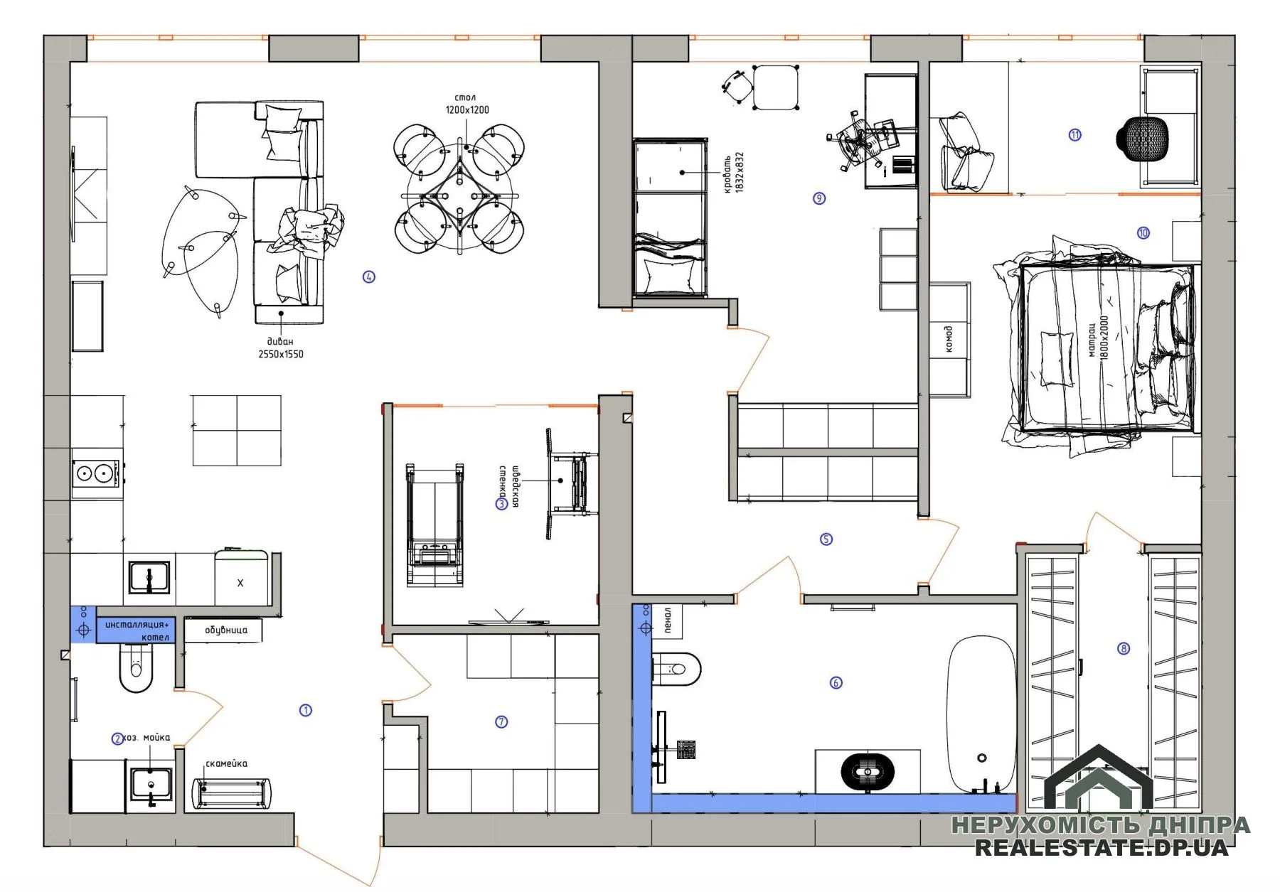 Продам 3х кімнатну квартиру 107 м в ЖК Comfort City Lagoon на березі р. Дніпро · 4