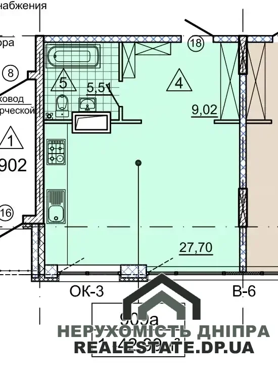 Продам 1к квартиру 43 м² в ЖК NEBO біля парку Шевченка, на вулиці Володимира Вернадського, 35 Н · 1